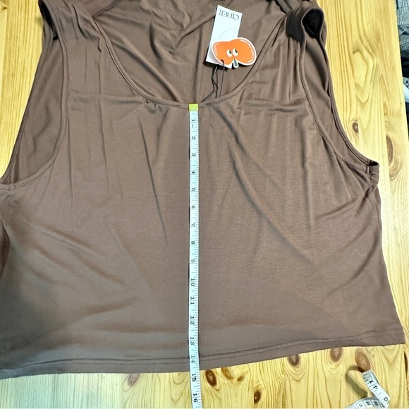 NEW Cider Cowl Neck Tank Top Chocolate Brown Stretch Curve Women’s 4XL - Picture 8 of 8